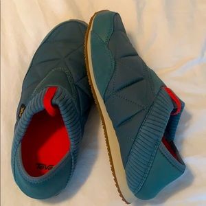 Blue Teva Slip-ons